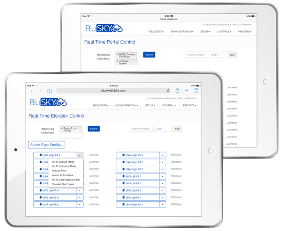 WEB-BASED CONTROL AND MONITORING OF PORTALS AND ELEVATORS FROM ANYWHERE